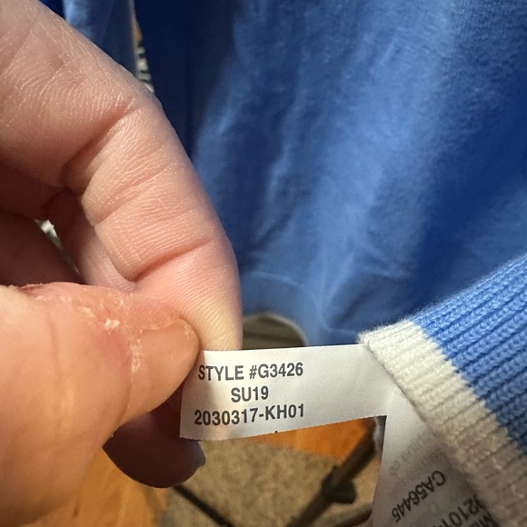 J.Crew Women's Blue Tipped Cotton Cardigan Sweater XL NWT - Preppy Classic - Picture 7 of 9